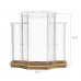 FixtureDisplays® Podium, Wood Base w/ Clear Ghost Acrylic, lectern, pulpit, 3 tier construction - ASSEMBLY REQUIRED 11909